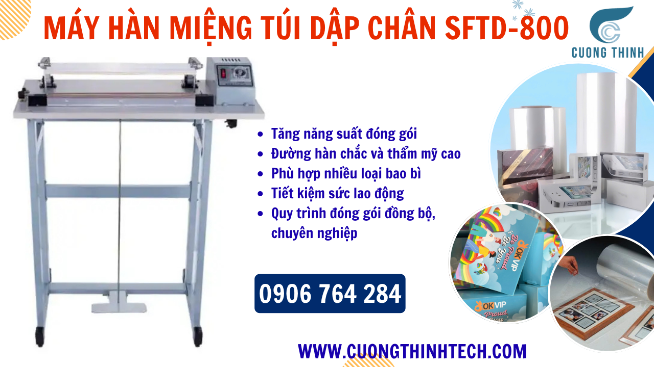 Máy hàn miệng túi dập chân SFTD - 800