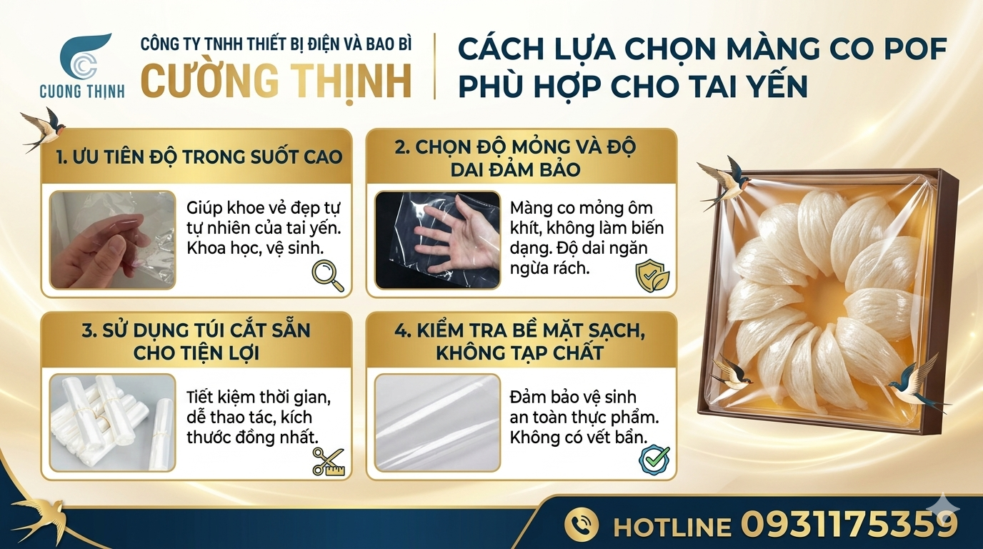 Cách sử dụng màng co tai yến phù hợp