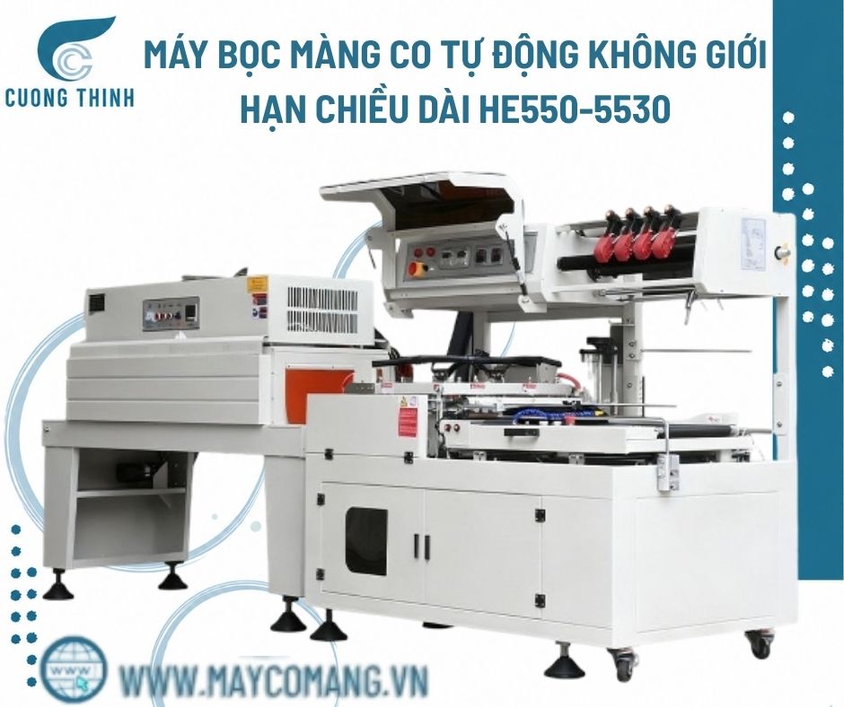 Máy bọc màng co tự động không giới hạn chiêu dài 550-5530