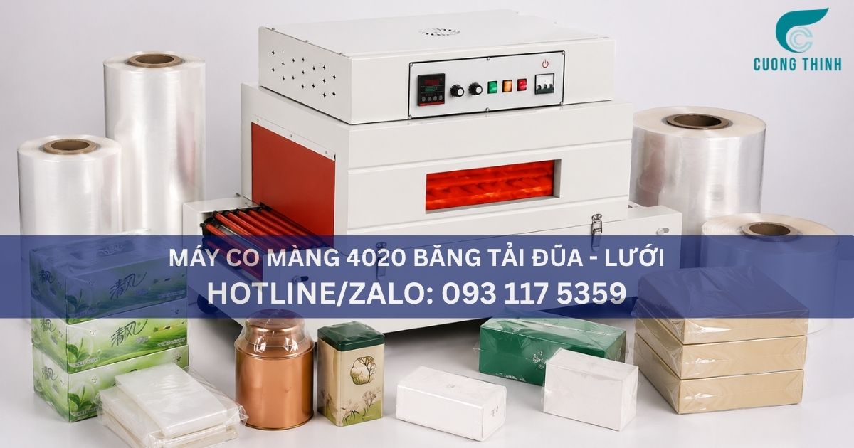 Máy co màng bọc hộp trà