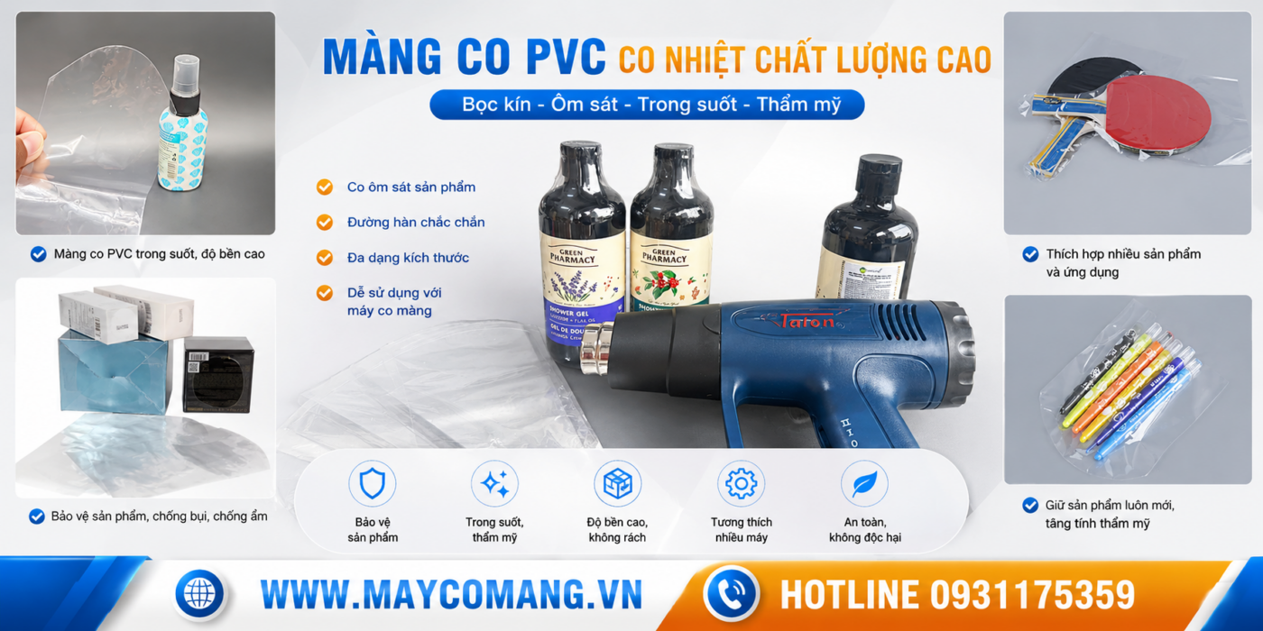 Màng co PVC ép cong bọc hộp