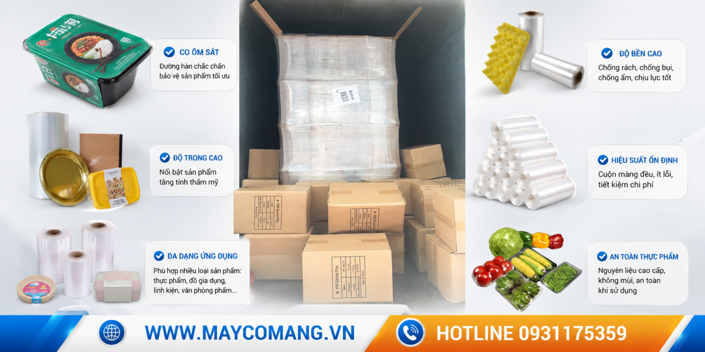Nên sử dụng màng co POF độ dày bao nhiêu mic