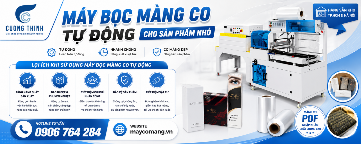 máy bọc màng co tự động cho sản phẩm nhỏ